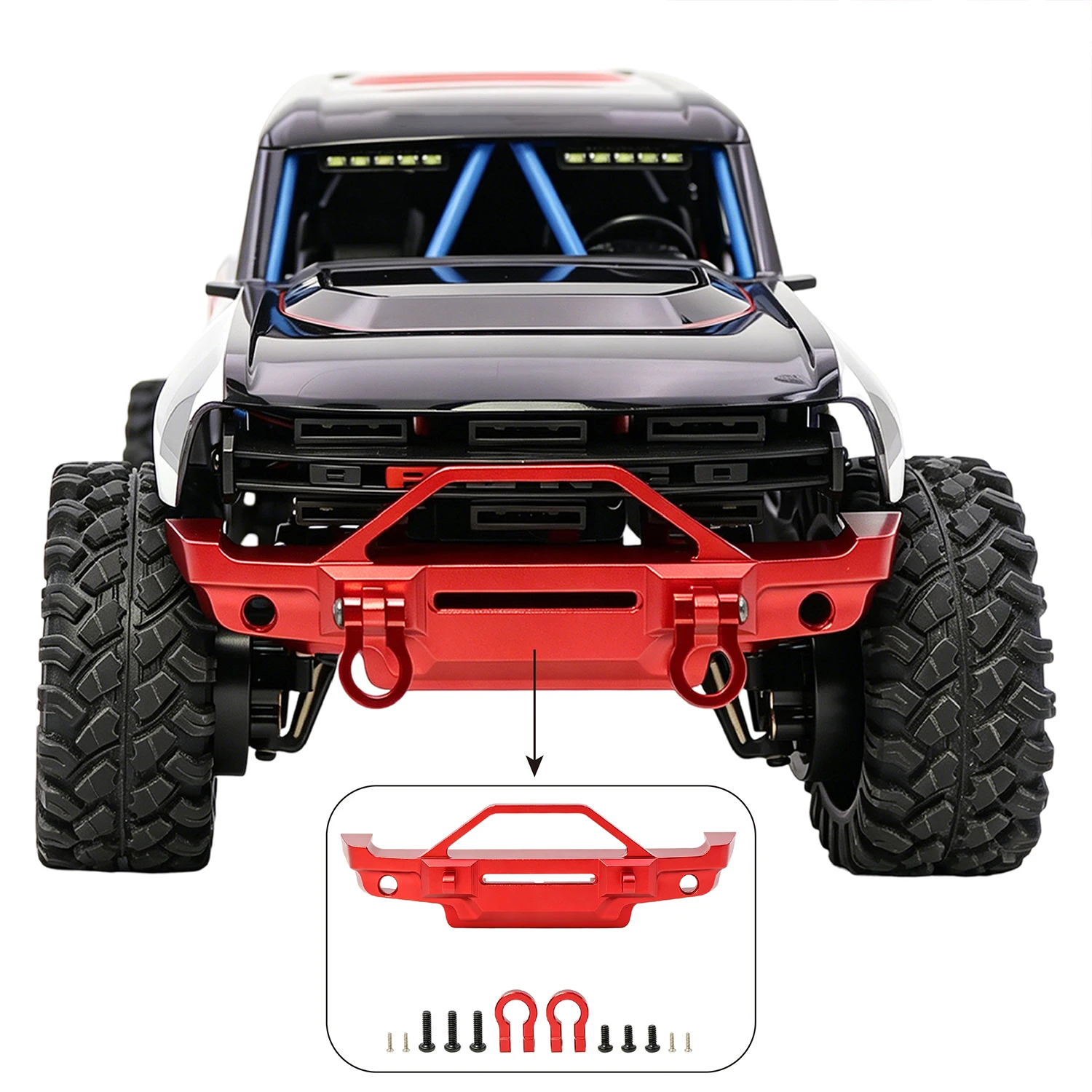 H18P Aluminium-Frontstoßstange für Hyper GO MJX 1/18 H18P RC Auto Metall-Upgrade OP Zubehörteile