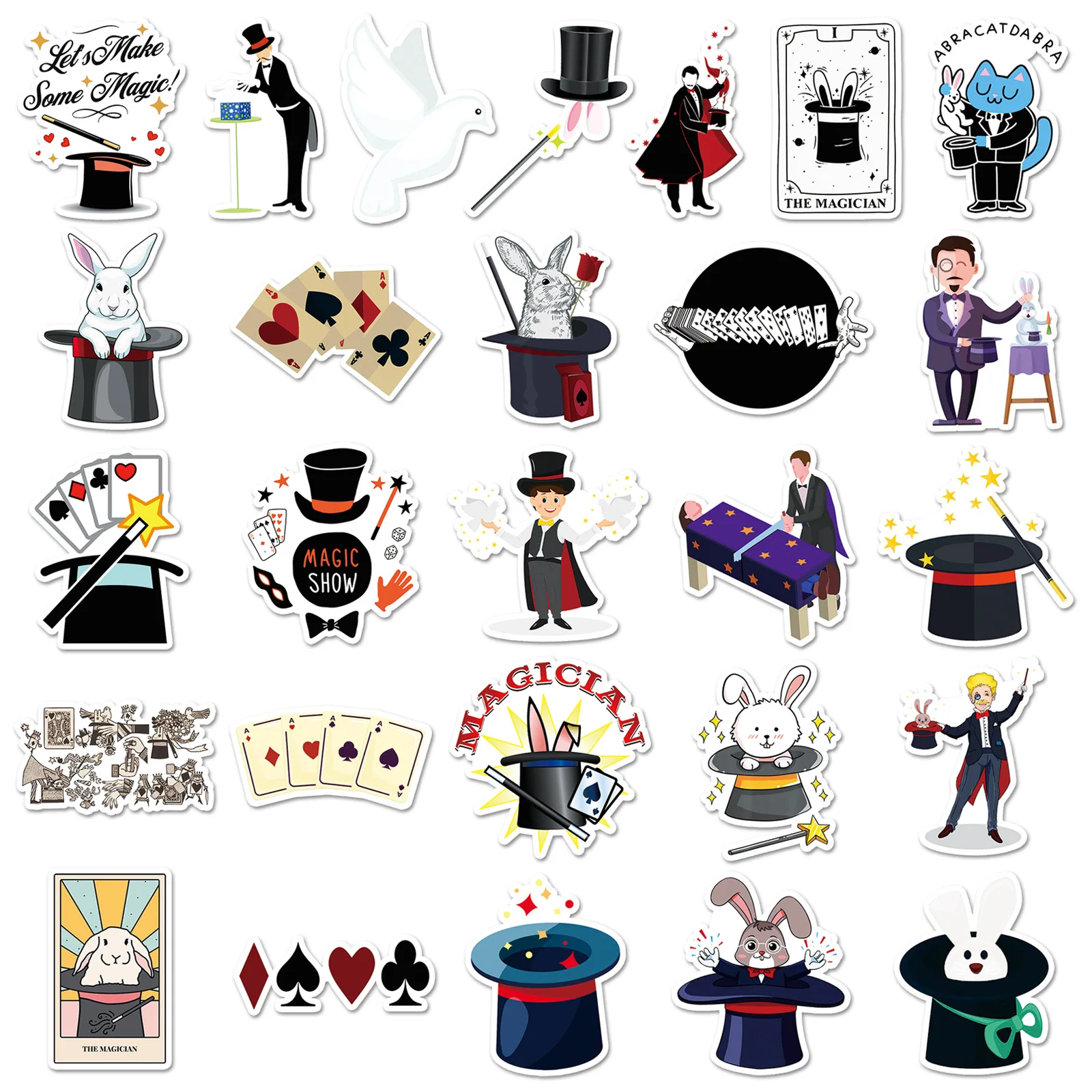 10/30/53PCS Funny Magician Stickers Cartoon Graffiti Decals Toy Fridge Luggage Laptop Phone Bike Skateboard Decoration Sticker