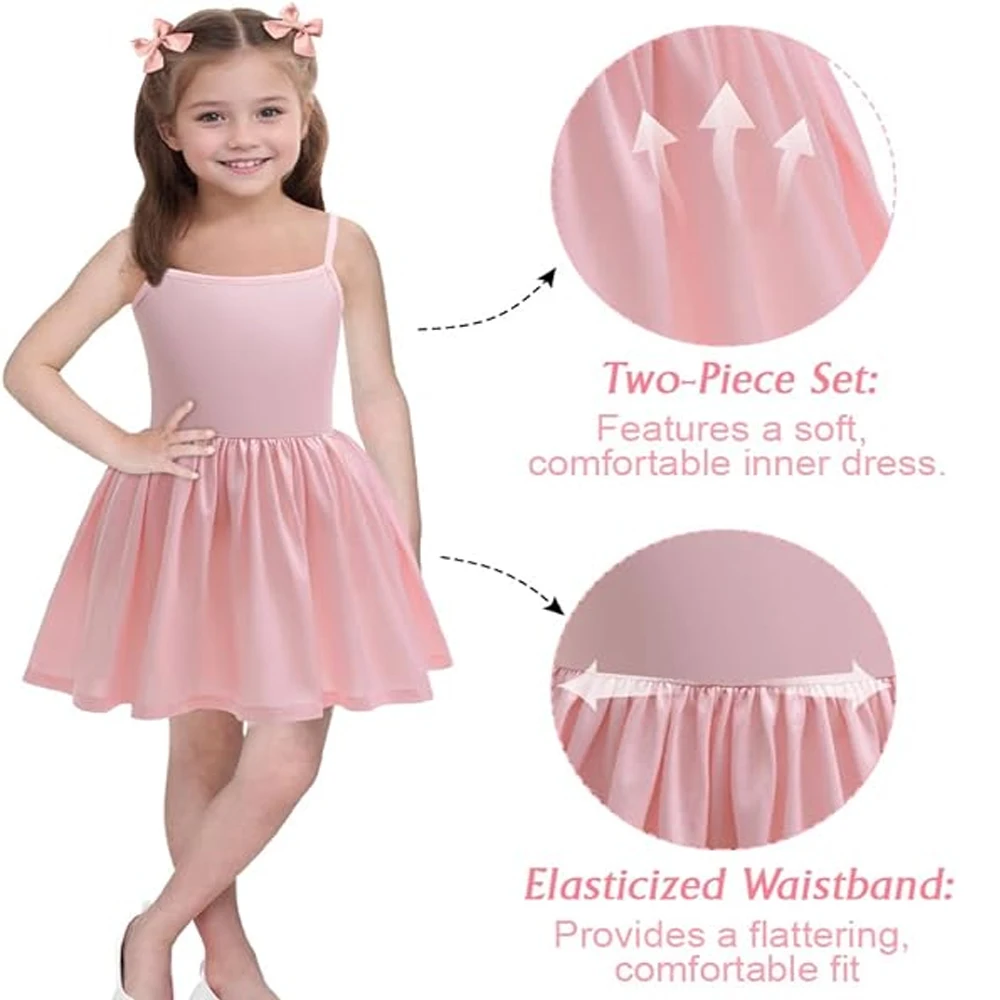 أزياء وإكسسوارات للفتيات باللون الوردي المقسم من Glinda للفتيات بعمر 3-12 سنة فساتين خرافية ملابس كرنفال الرسوم المتحركة للعام الجديد