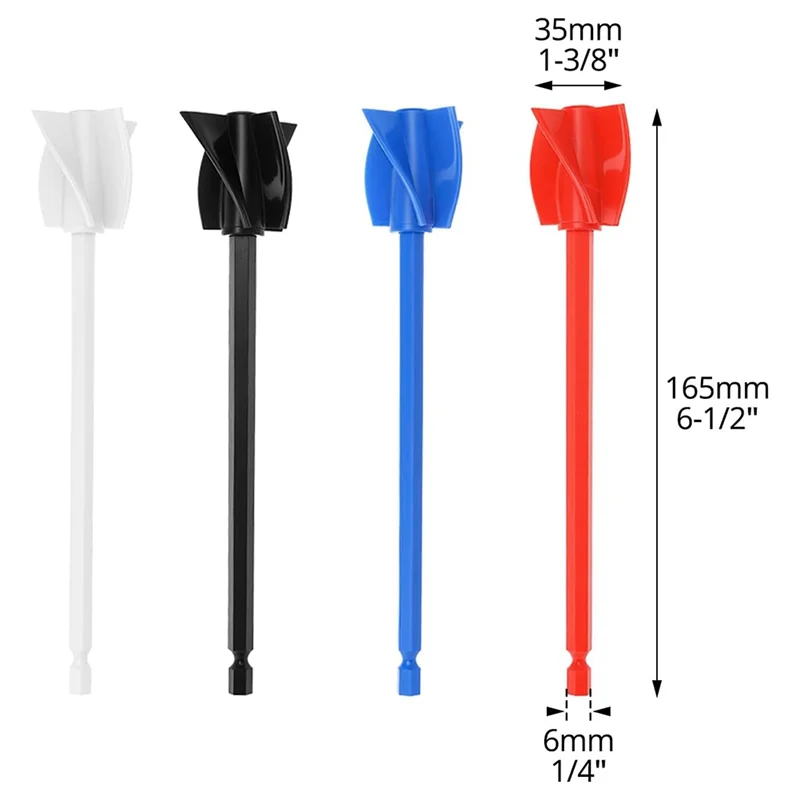 A74E-accessoire mélangeur époxy pour perceuse, ensemble de 12 pièces-pagaies hélicoïdales, agitateurs de peinture, fixation de perceuse, 6,5 pouces