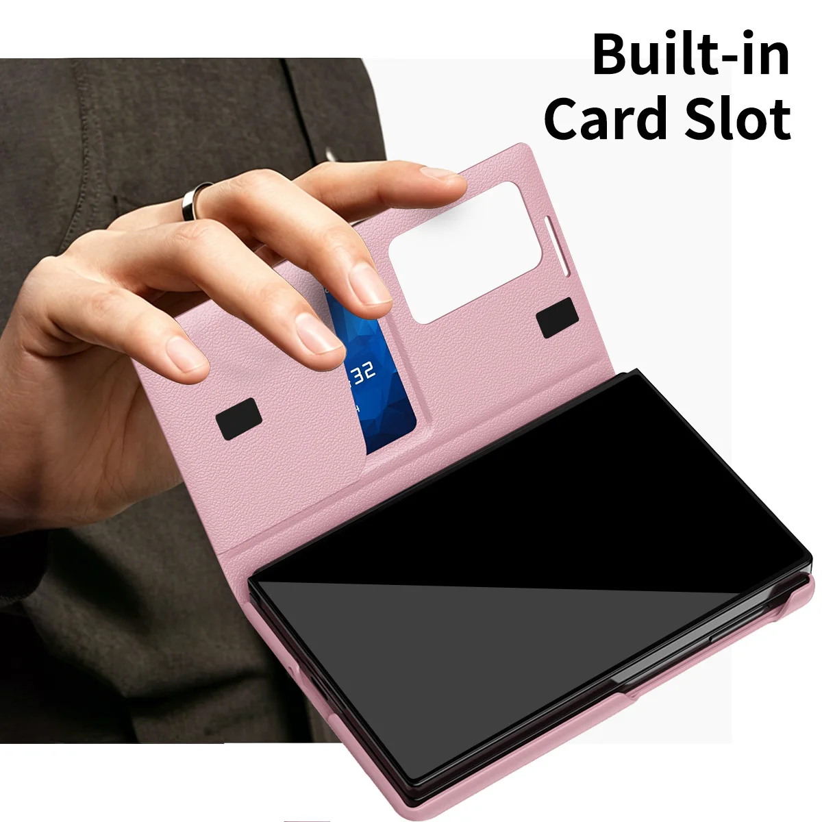 For Samsung Galaxy Z Fold 8 Ultra Z Fold 8 7 6 5 4 3 Smart Leather Shockproof Case With Touch Window View Free Flip Answer Shell