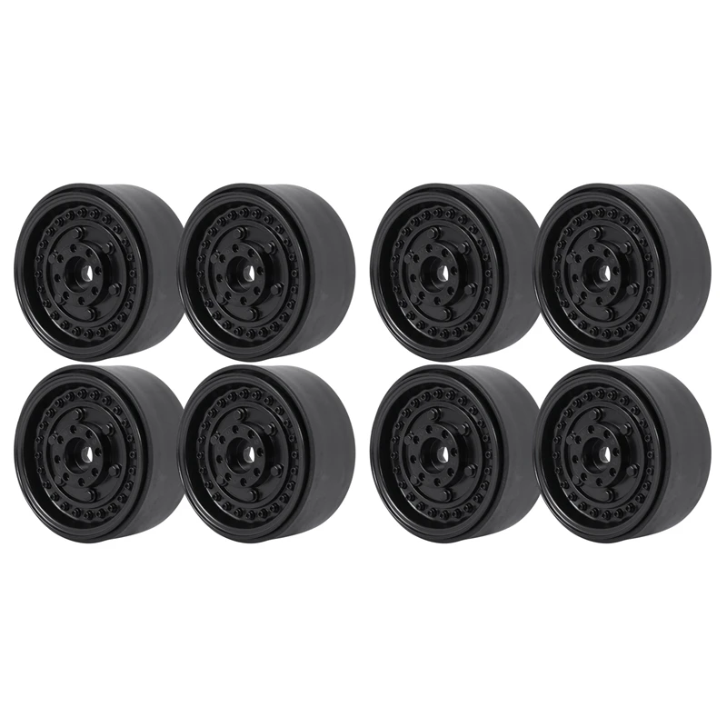 

8Pcs Metal 1.9Inch Beadlock Wheel Rim Hub For 1/10 Rc Crawler Car Axial Scx10 90046 Traxxas Trx4 Tf2 Rc4wd D90 ,Black