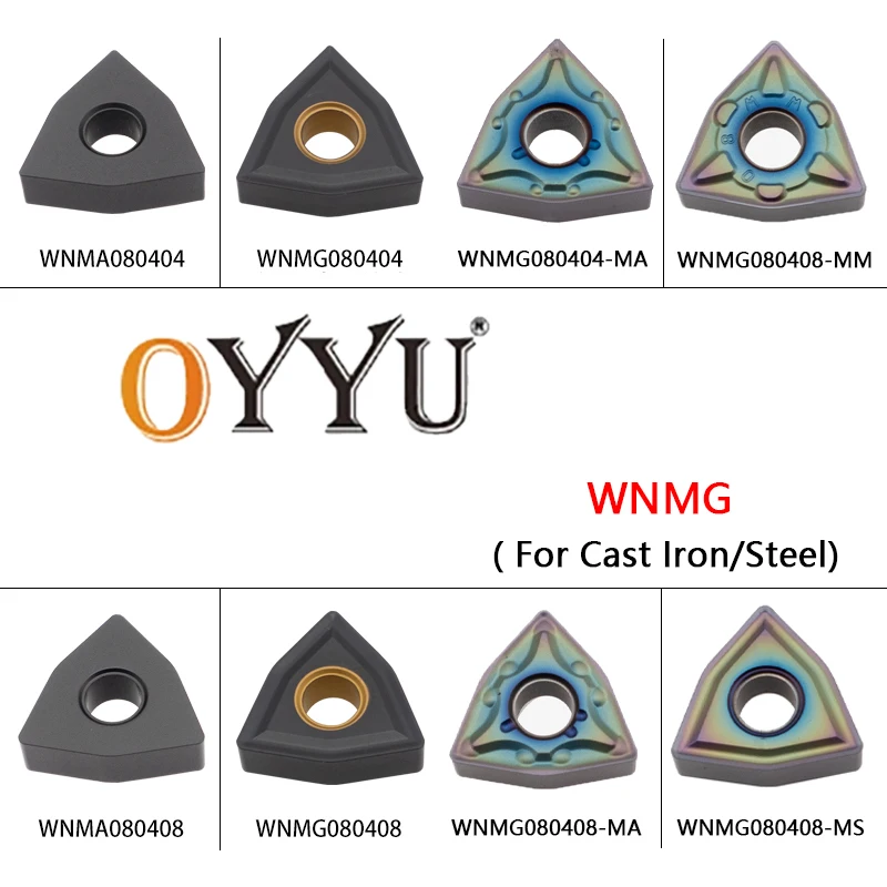 

OYYU WNMG080408 WNMA080408 WNMG WNMA WNMA080404 MA/MS/MM OY313K OY838H Durable Carbide Inserts 10PCS Lathe Cutting Turning Tool