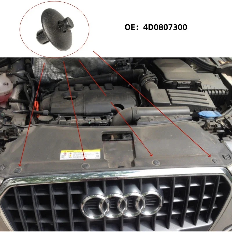 10 SZTUK klipsów mocujących osłonę samochodu do Audi A2 A4 A5 A8 Q3 Q5 S4 S5 S8 TT TTS Volkswagen CR7 4D 0807300   Klipsy do karoserii Akcesoria