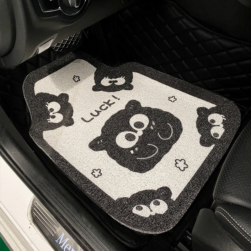 Car Floor Mats Cartoon Briquette Wire Ring Universal Single-chip Main Driver Anti-dirty Decorative Interior Car Rear Foot Mats