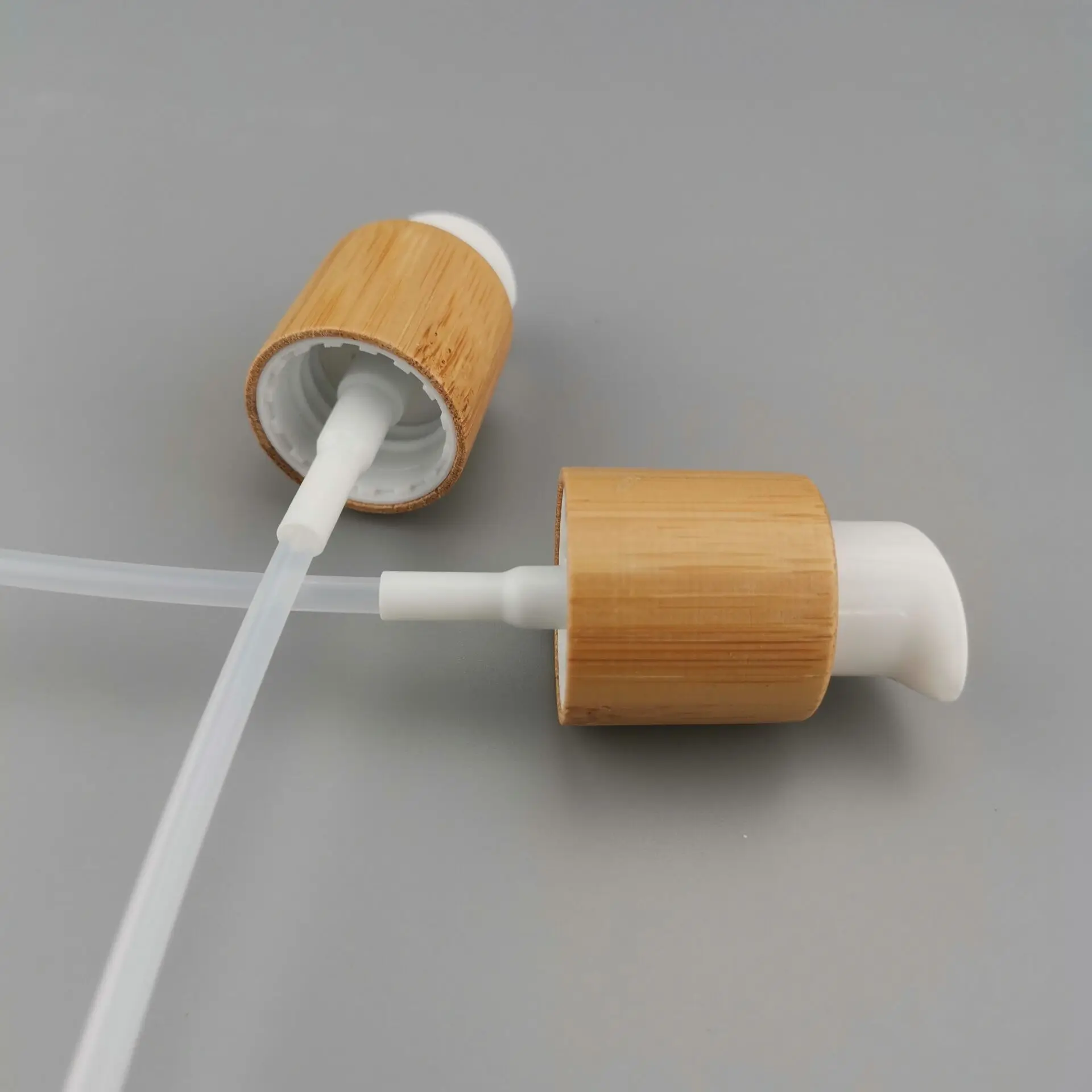 

press pump head cover lid cosmetic accessories tools Lotion Pump Wood Bamboo Treatment Pump Cosmetic Serum forCosmetic Packaging