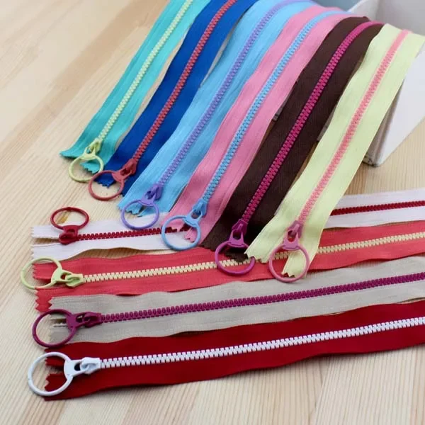 5pcs 3# Resin Nylon Zipper Close-End,Round Ring Zipper Head, Tailor Sewing Tools Garment Accessories Dress,Pillow,Cushion Zipper