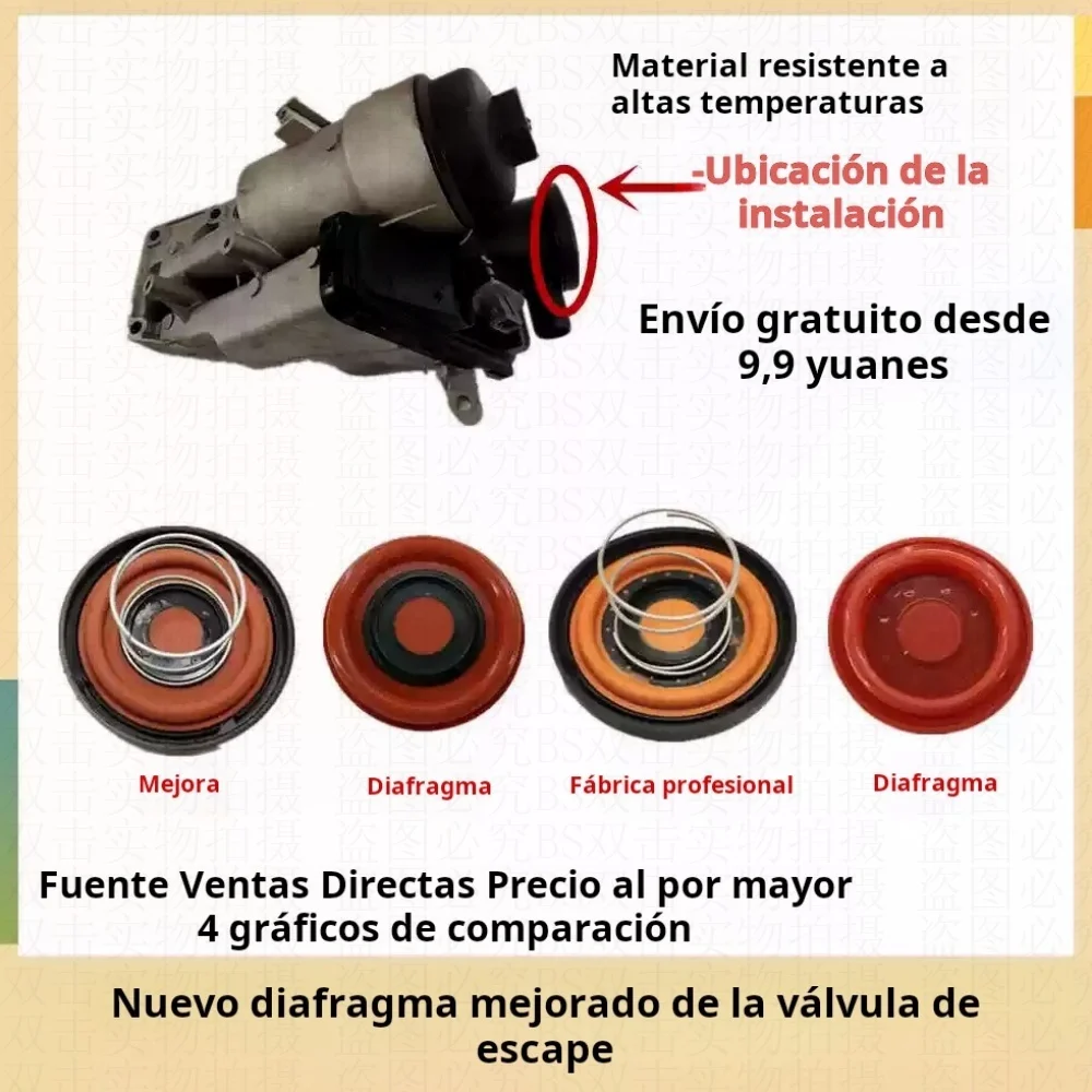 

31338685 Engine Oil Filter PCV Valve Cover Membrane Spring Repair Kit for Volvo C70, V50 - Replace 1781598, 30788494, 31338684