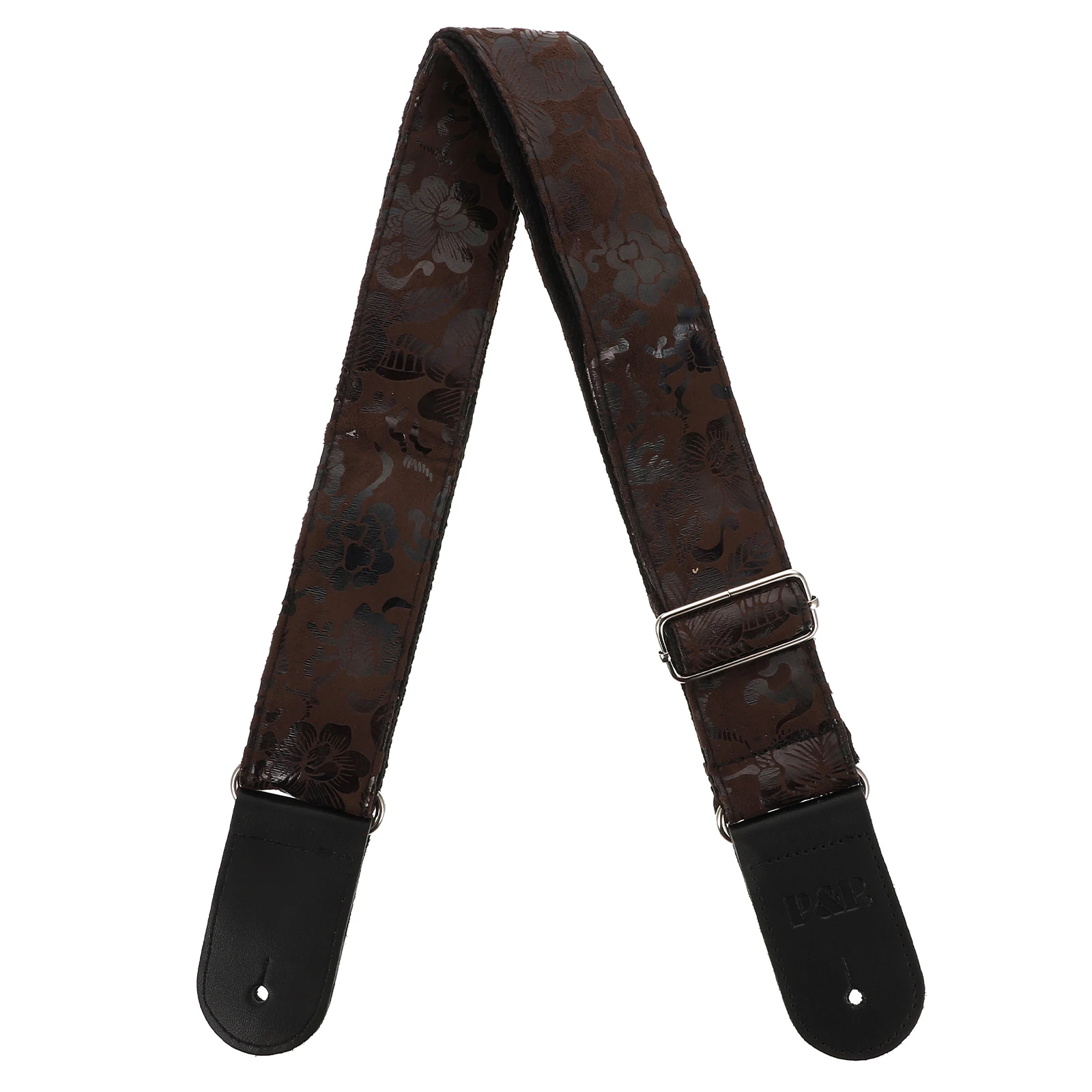 

1pc Adjustable Embossing Guitar Strap Durable Comfortable Shoulder Belt For Electric Bass Instrument Decorative Portable