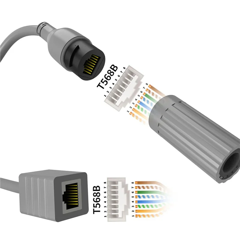 AS95-4X SPX To RJ45 Extension Cable Adapter 1200Mbps Speed For Starlink Cable RJ4 Female Connector Pair For Dish & Router