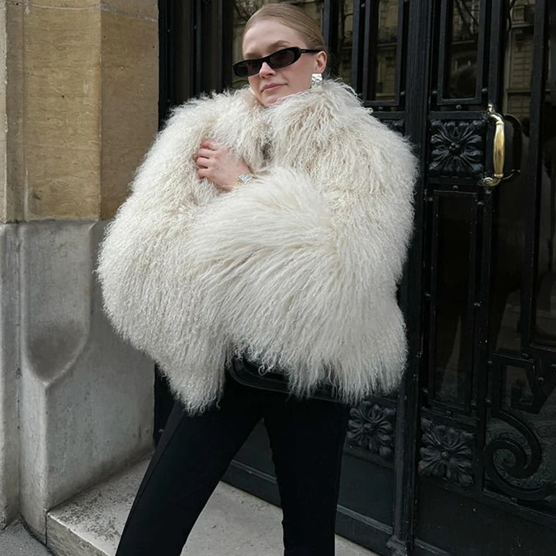 Tornova Winter 2025 Witte Nepbontjas Vrouwen Pluizige Eco Vossenbont Jas Meisjes Hot Cropped Overjas Herfst Warme Straat Vrouwelijke