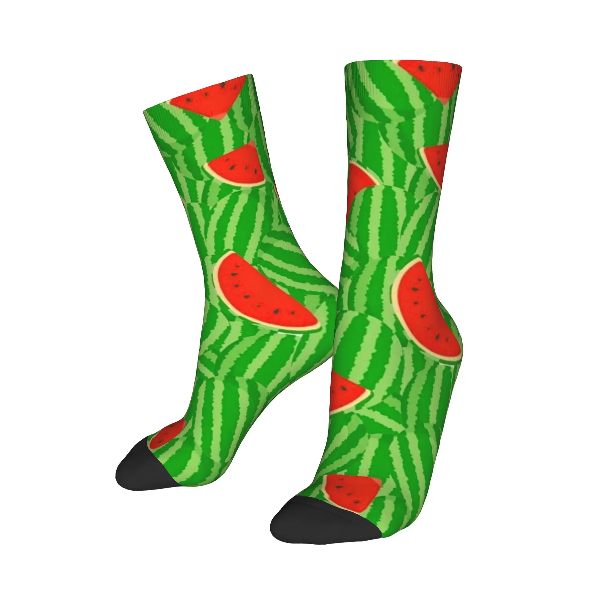 Watermelon Fruit Print Socks Winter  Stockings Modern Men Warm Soft Socks Design Cycling Anti Slip Socks