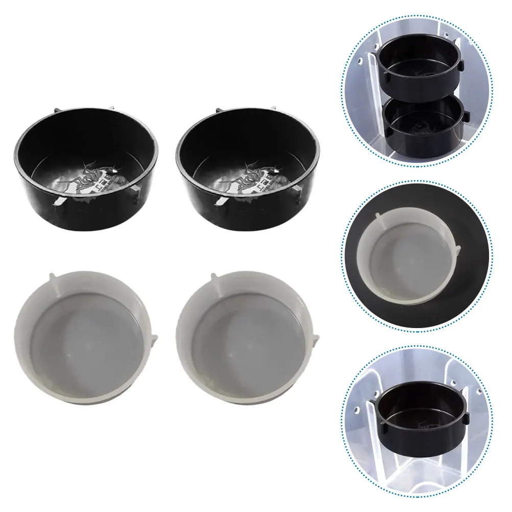 

4Pcs Reptile Feeding Dishes Safe Durable Compact Flat Feeding Bowls for Small Reptiles Lizards Spiders Water Feeders Reptile