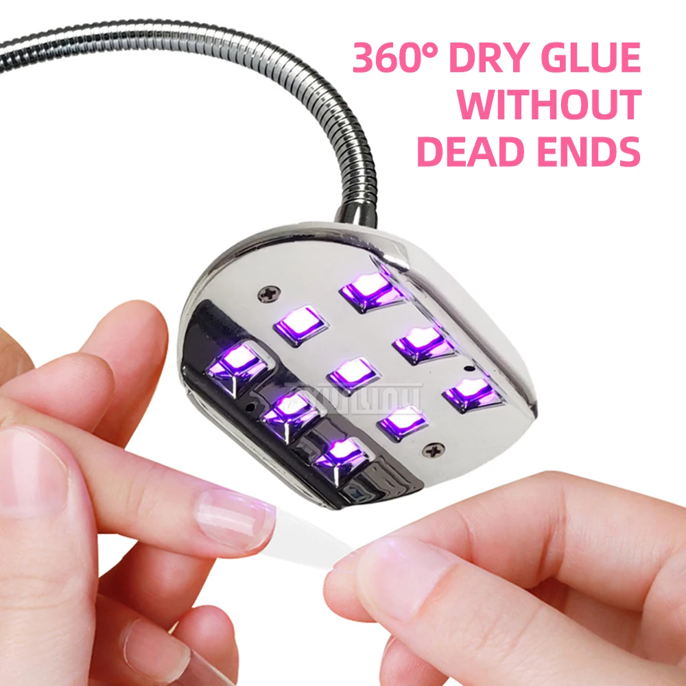 مصباح محمول مع ملصقات أظافر تشكيل سريع الجفاف