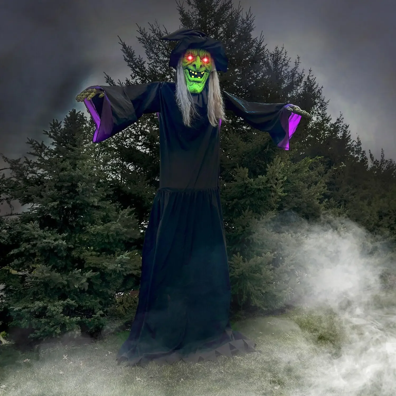 

15-ft. Animatronic Scary Talking Witch with Touch Activated Lights and Sound, Battery-Operated