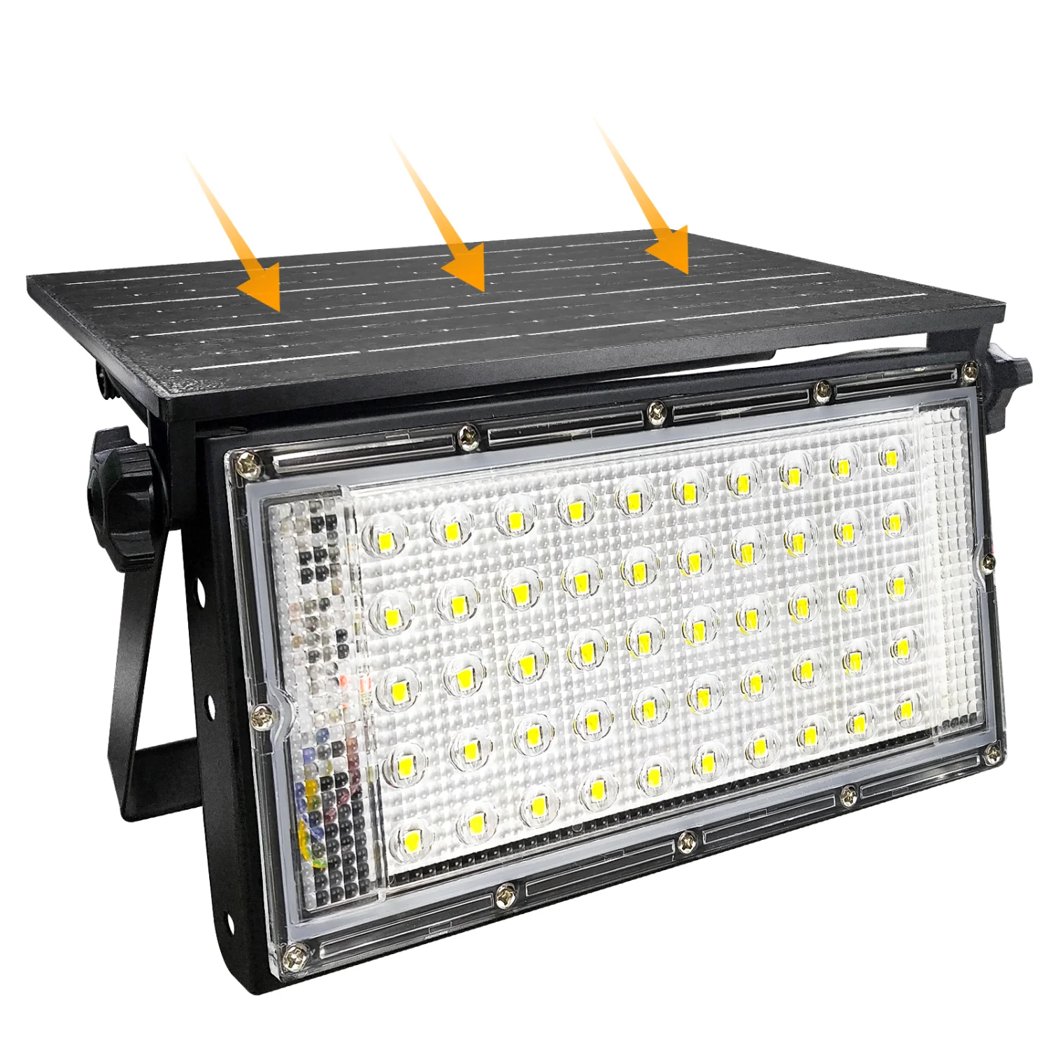 50W Solar Flood Lights Outdoor with Remote Control Dimmable, Waterproof Super Bright Solar Powered Security Spot Lights