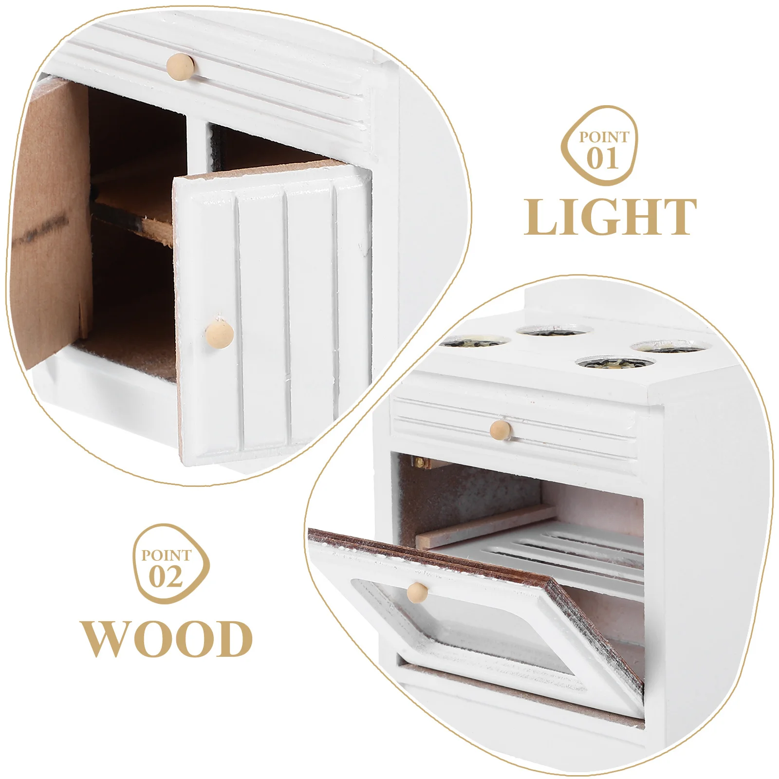 

1Set Miniature Wash Basin Cabinet and Cooking Stove Durable Kitchen Decor Mini House Ornament Photography Prop