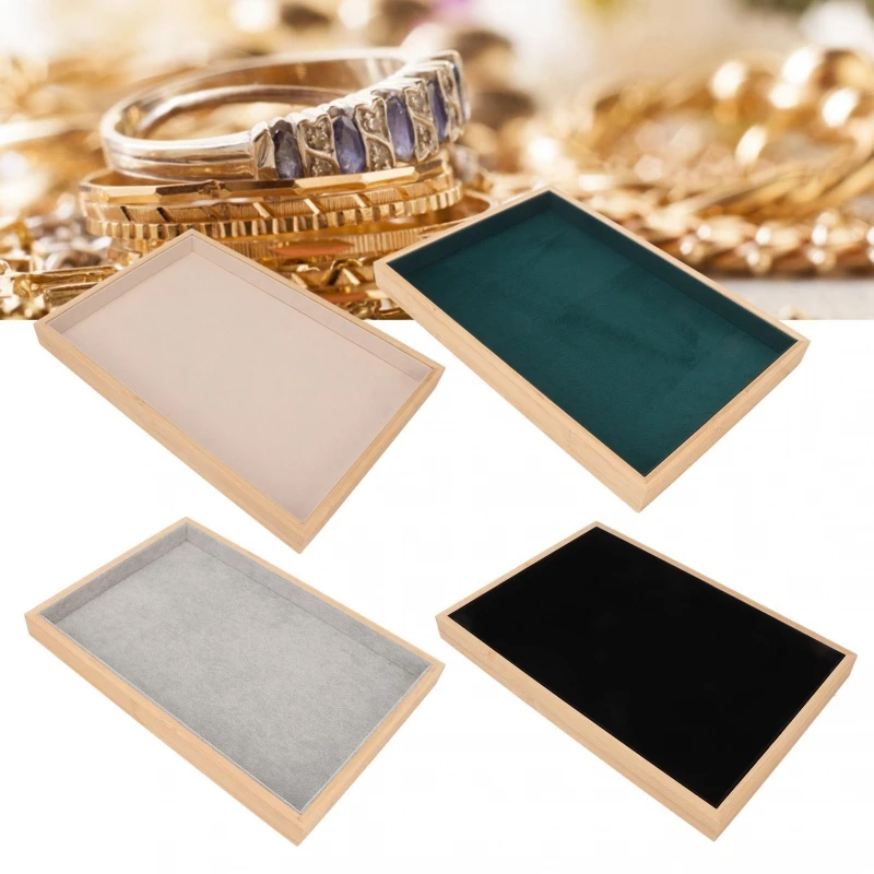 Plateau à bijoux élégant et polyvalent, organisateur de tiroir à bijoux en bois, léger, résistant aux rayures, fonction d'affichage pour bijoux