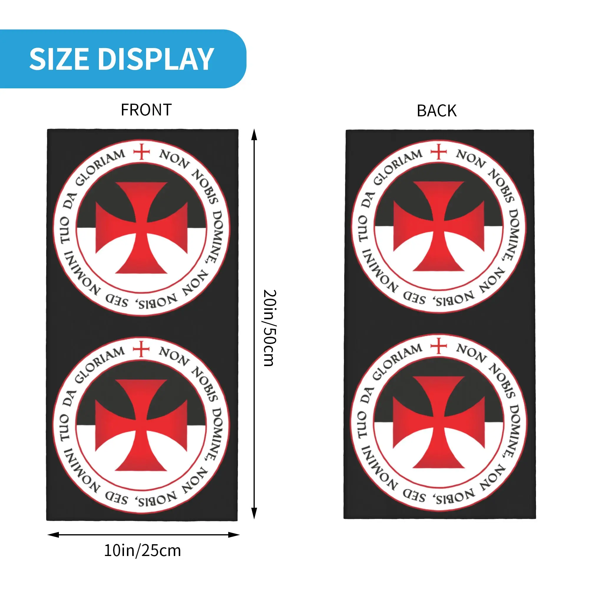 The Knights Templar Cross Christian Crusader Seal Bandana Neck Warmer Women Men Winter Hiking Ski Scarf Gaiter  Face Cover