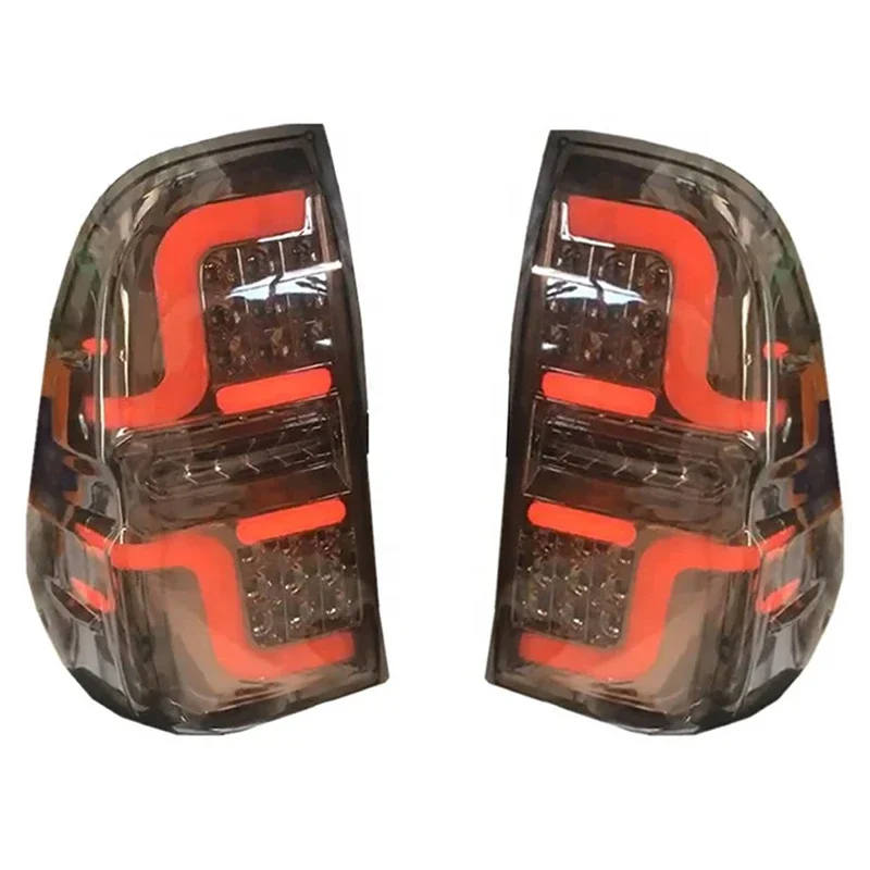 2PCS Car LED Fit For Toyota HILUX REVO ROCCO 2015 -2021Tail Light Brake Rear Lamp modified LED taillight rear lights