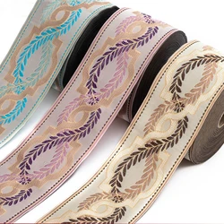 25Meters 6CM/8CM Woven Jacquard Ribbon Wheat Ear Design Polyester Webbing For Guitar Bag Straps Belt Clothing Accessories