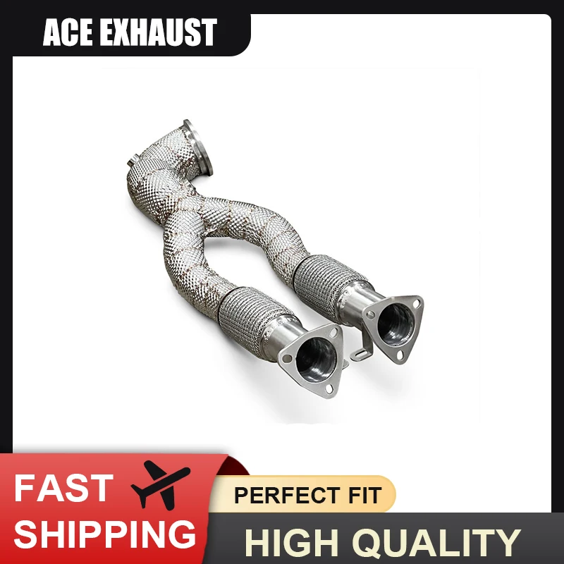 

High Flow RS3 Downpipe Performance Exhaust Pipe for Audi TTRS RS3 2.5T High Quality Catless/Catted Downpipe with Heat Shield