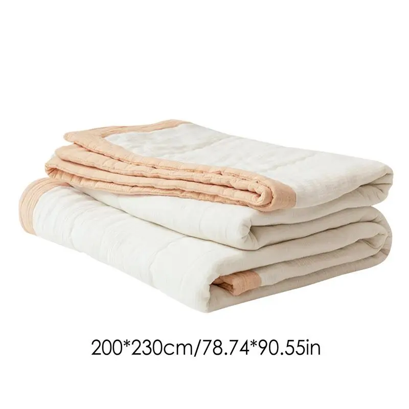 Colcha de algodón de Color sólido, ligera, Reversible, suave, fresca, Verano