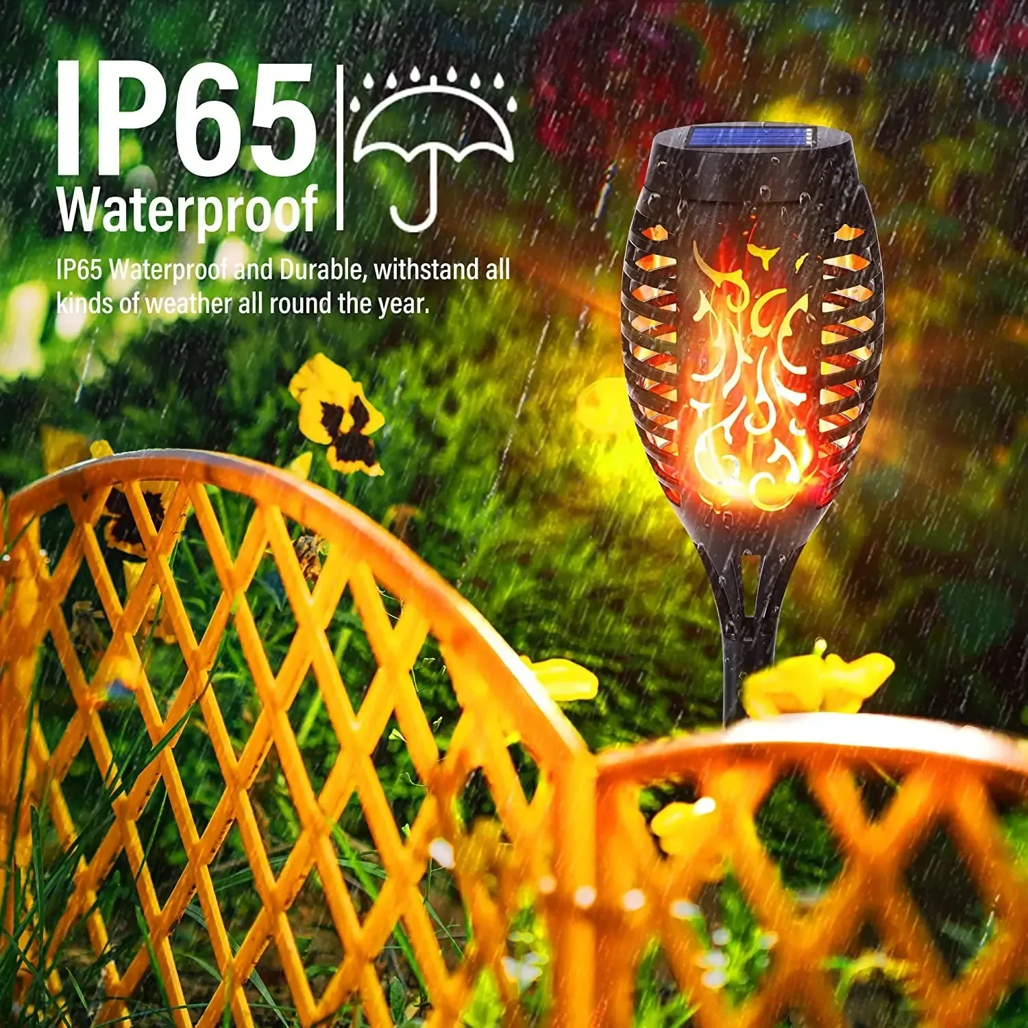 12/51/96LED Solar Flame Torch Light Flickering Light Waterproof Garden Decoration Outdoor Lawn Path Yard Patio Floor Lamp