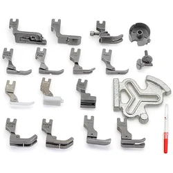 19 PCS/Set Presser Foot Set and Bobbin Case Seam Guide with Screws fit for Singer Brother Industrial Sewing Machine Accessories