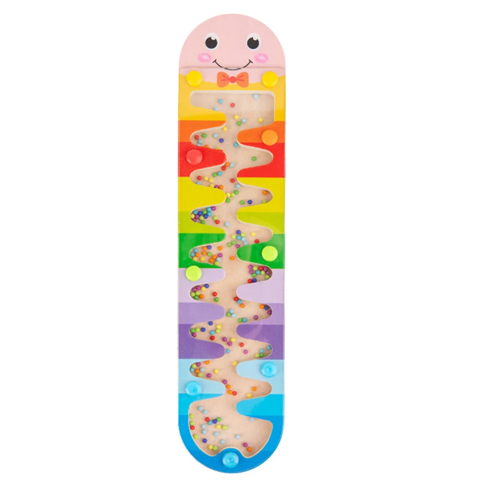 

1 шт. Радужные песочные часы для раннего образования, звуковая пластина от дождя, мультяшный светильник, портативная деревянная детская игрушка для координации рук и глаз