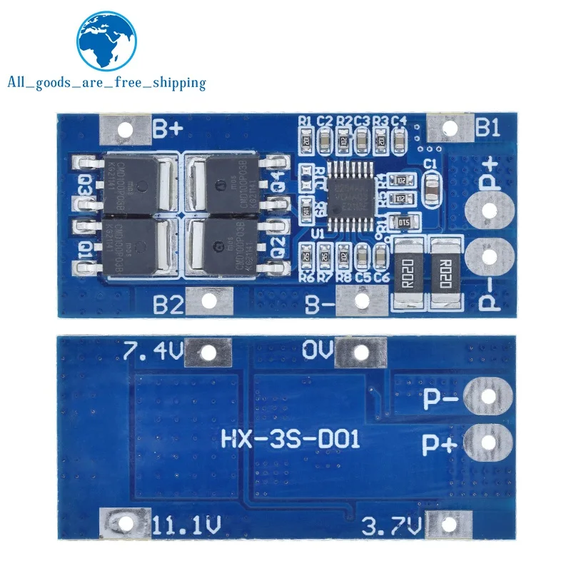 TZT 1/3 قطعة 3S 20A 3.7V 12.6V BMS 18650 ليثيوم أيون شاحن بطارية ليثيوم لوح حماية مع حماية ماس كهربائى #6