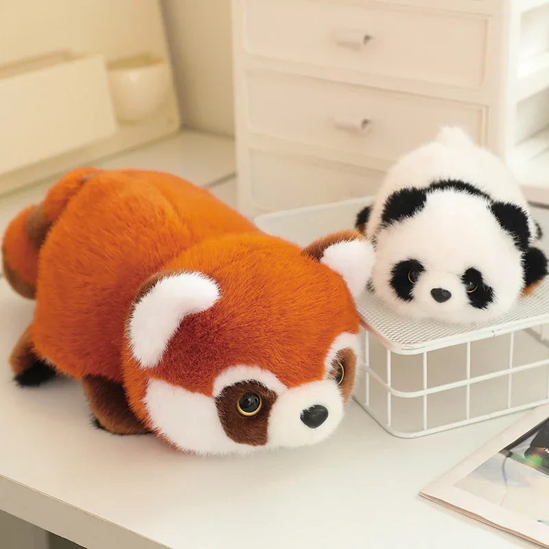 Hot Sale Reversible Panda to Raccoon Stuffed Animals Plush Toy Cute Red Panda Soft Pillow Kids Baby Birthday Christmas Gift