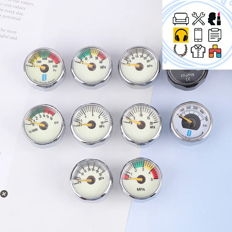 

Air Mini Micro Pressure Gauge Manometer | Thread M10 M8 | 5MPA 10MPA 20MPA 30MPA 35MPA 40MPA 300BAR 3500PSI 5000PSI 6000PSI