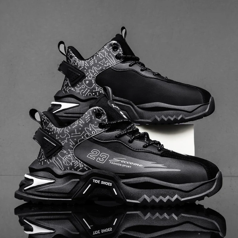 الرجال أحذية رياضية احذية الجري موضة في الهواء الطلق الركض أحذية رياضية شبكة تنفس توسيد سلة سوداء الأحذية الذكور حجم كبير #3