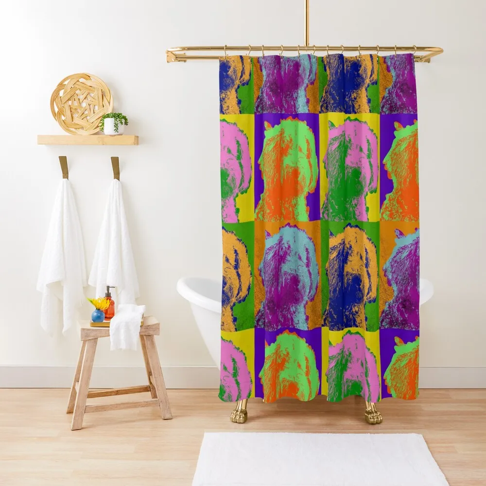 

Goldendoodle Dog Lover Pop Art Original Colorful Vintage Retro Design Shower Curtain Anti-Mold Waterproof Shower Curtain