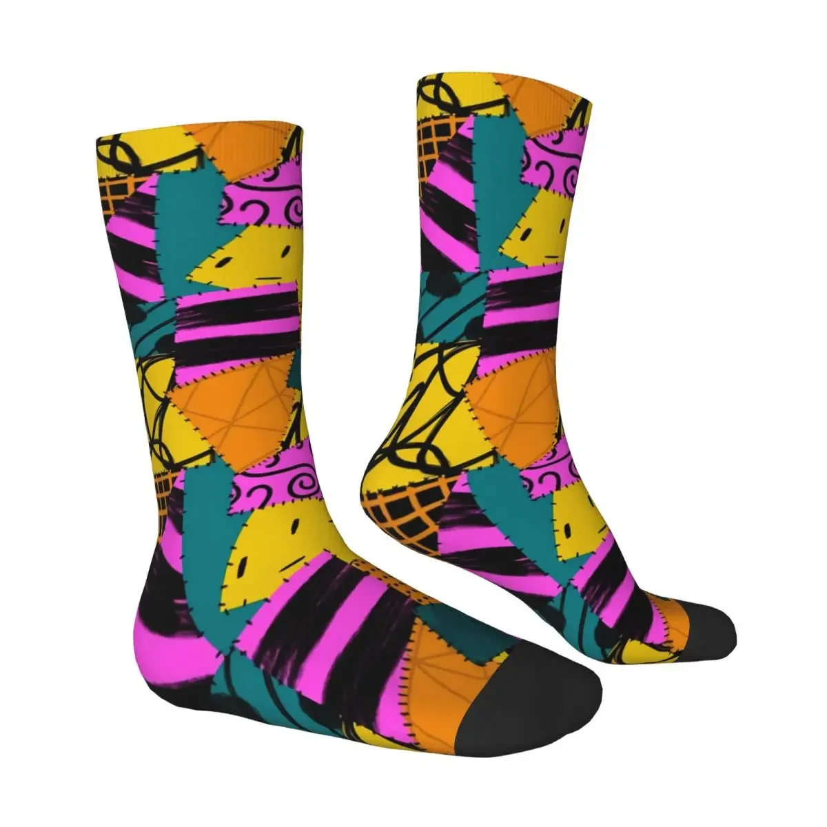 Funny Crazy Sock for Men Sallyesque Hip Hop Harajuku Happy Pattern Printed Boys Crew Sock Casual Gift