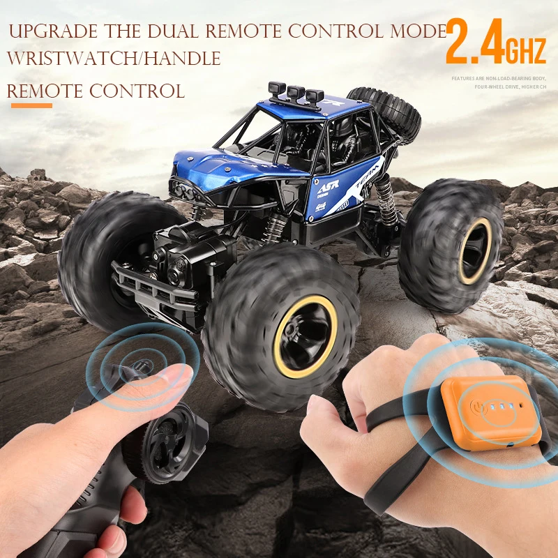 Gesture sensing remote control car toy high speed 4x4 off-road charging moving kids oversized alloy climbing car for boys