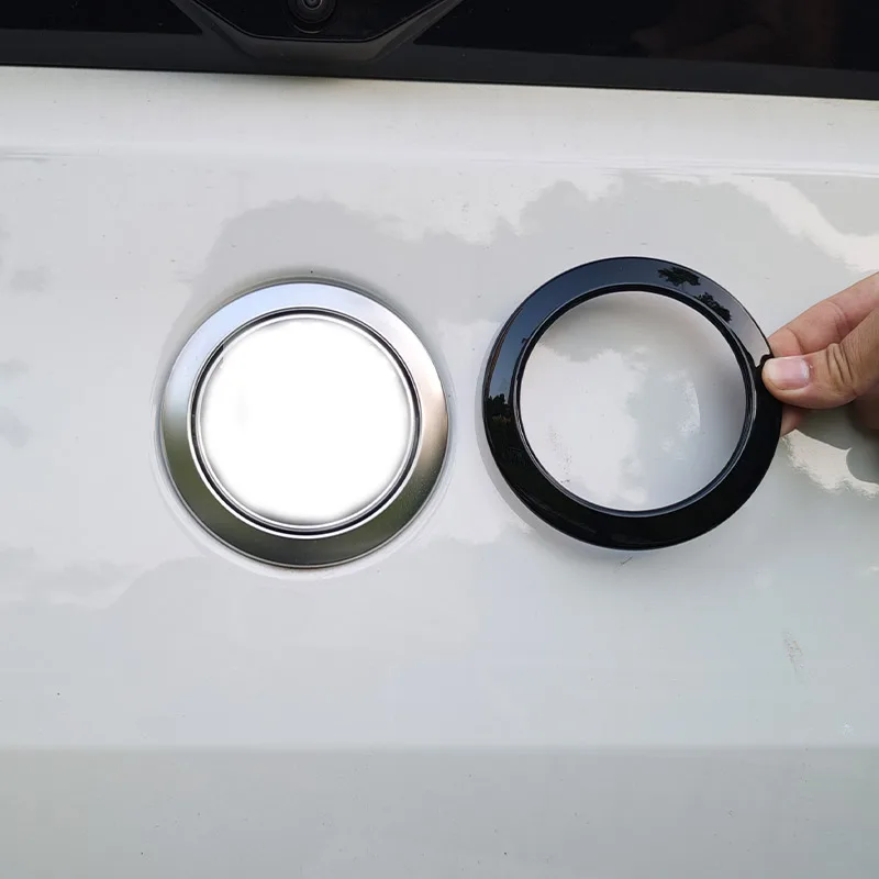 ABS Carbonfaser/Schwarz Für BMW X2 U10 2024 Auto Heckemblem Logo Ring Kofferraum Dekorative Abdeckung Autozubehör