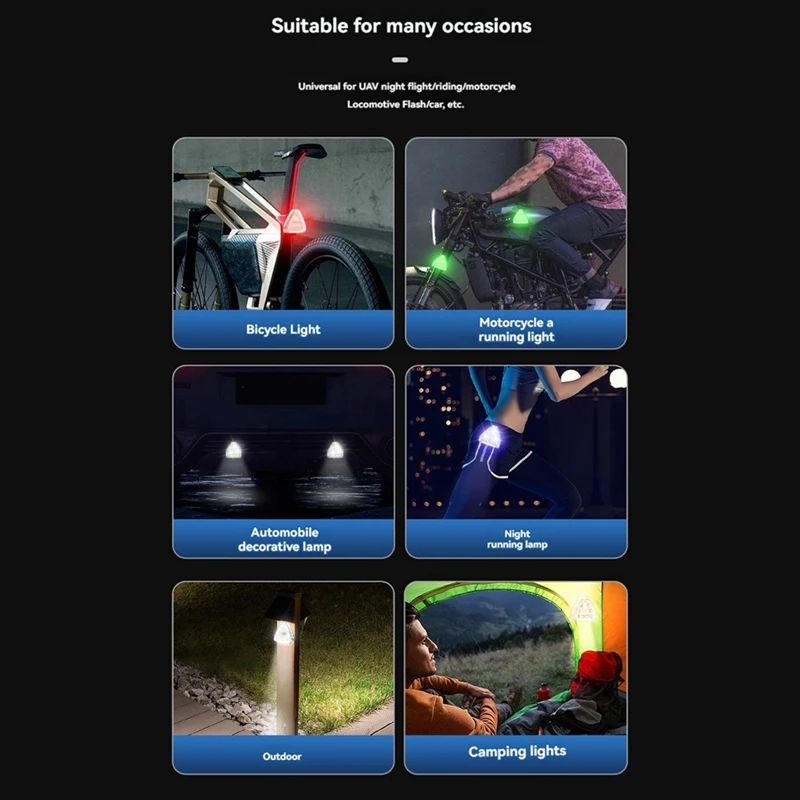 B03B-LED Strobe Light Mini Wireless Strobe ไฟชาร์จ USB กันน้ํากันฝุ่นสําหรับ Drone รถบรรทุกจักรยาน RC เรือ