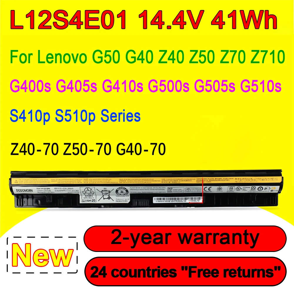Nueva batería de ordenador portátil L12M4E01 L12S4A02 para Lenovo Z50-70 Z50 G505S G400S Z40 Z50 G40-45 G50-30 G50-70 G50-75 G50-80