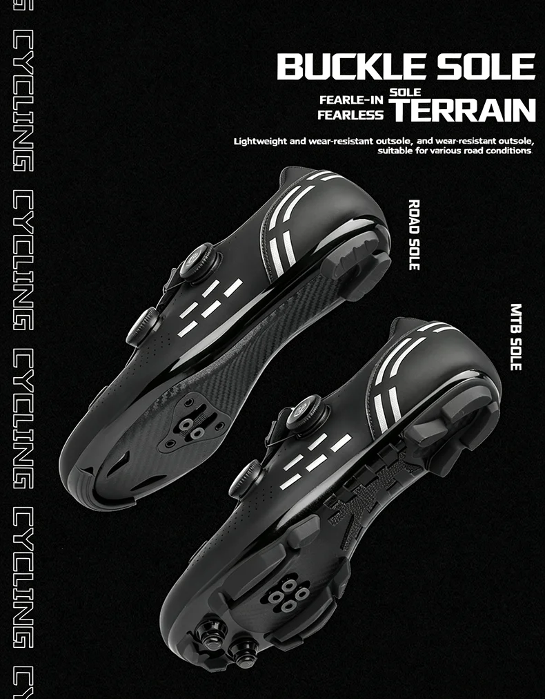 Herren-Mountainbike- und Rennradschuhe, atmungsaktives Obermaterial, leicht, geeignet für schnelles Fahren, Fahrradschuhe – Detail 4