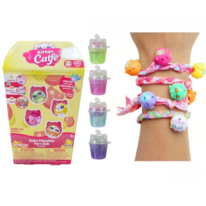 

Мультяшный котенок Catfe Meowble Yarn Ball, мини-браслет, игрушка «сделай сам», кавайное украшение, слепая коробка, игрушки для детей, рождественские подарки для девочек