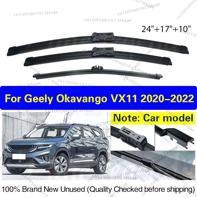 

Car Front Rear Wiper Blades For Geely Okavango VX11 2020 2021 2022 Window Windshield Windscreen Rain Brush Accessories 24"17"10"