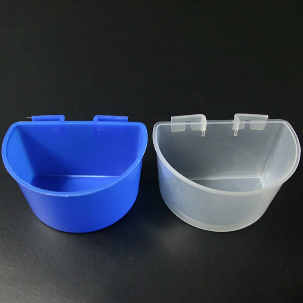 

12pcs Bird Food Troughs Plastic Feeder For Cage Hanging Bowl Birds Feeding Containers Pet Bird Supply Parrot Food Box Water Cup