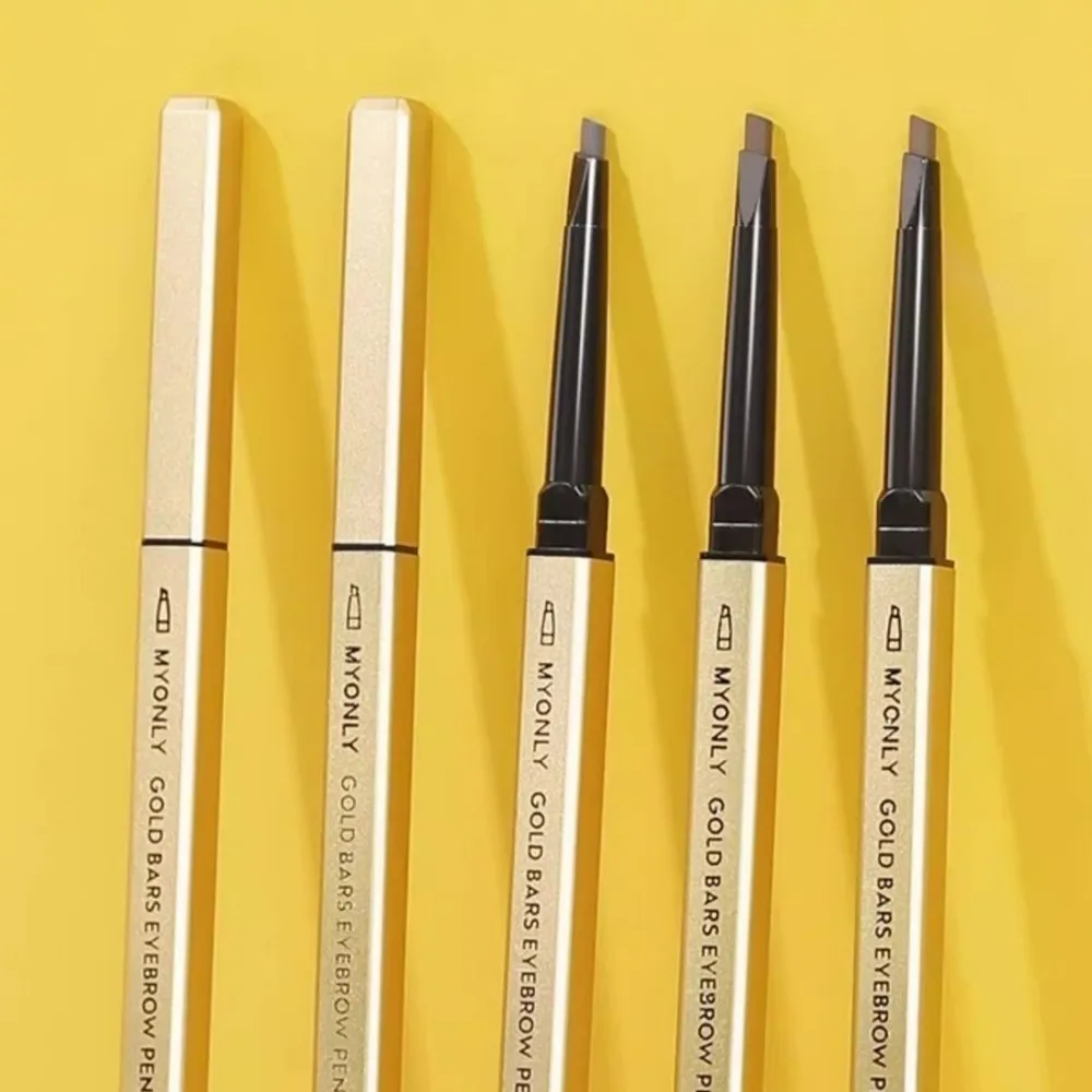 قلم حواجب جديد مقاوم للماء ذو نهاية مزدوجة قلم حواجب ناعم يدوم طويلاً مع قلم حواجب مقاوم للتلطخ