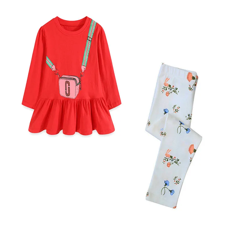 

Jumping Meters 2 Pcs Tshirts + Leggings Princess Girls Clothing Sets Kids Suits Baby Costume Autumn Spring Children's Outfits
