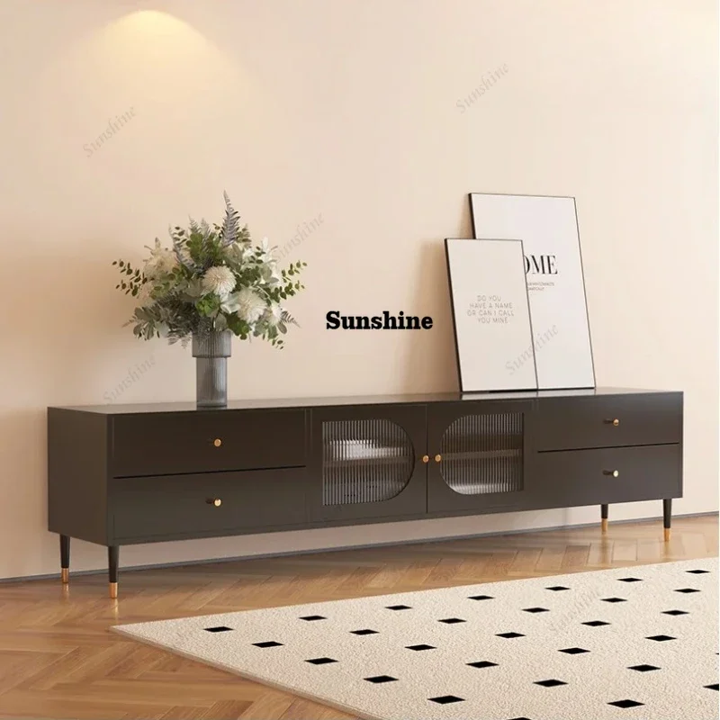 Black Simple Tv Stand Elegant Luxury Storage Glamour Display Cabinet Minimalist Simple Cassettiera Camera Da Letto FurnitureTJ