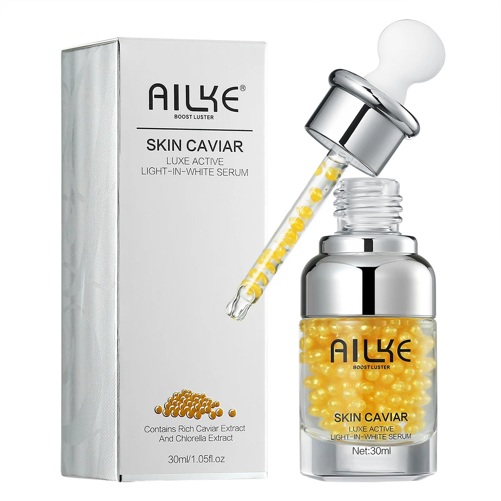 Zdjęcie 7: AILKE Caviar Extract Whitening Face Essence, redukuje zmarszczki, drobne linie, nawilża, z serum do twarzy z hialuronatem sodu