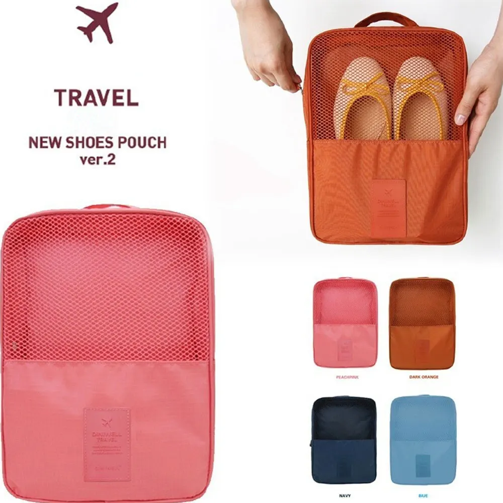 Aufbewahrungstasche für Schuhe Zweite Generation Doppelschichtige Dreifach-Unterteilte Wasserdichte Reise-Schuhtasche Verbesserte Version der Schuhaufbewahrungstasche