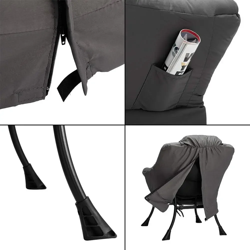 HollyHOME-Grande tecido cadeira preguiçosa, cadeira de leitura sotaque, Lounge Chair Cozy com braço, Leisure sofá cadeira para sala de estar, cama